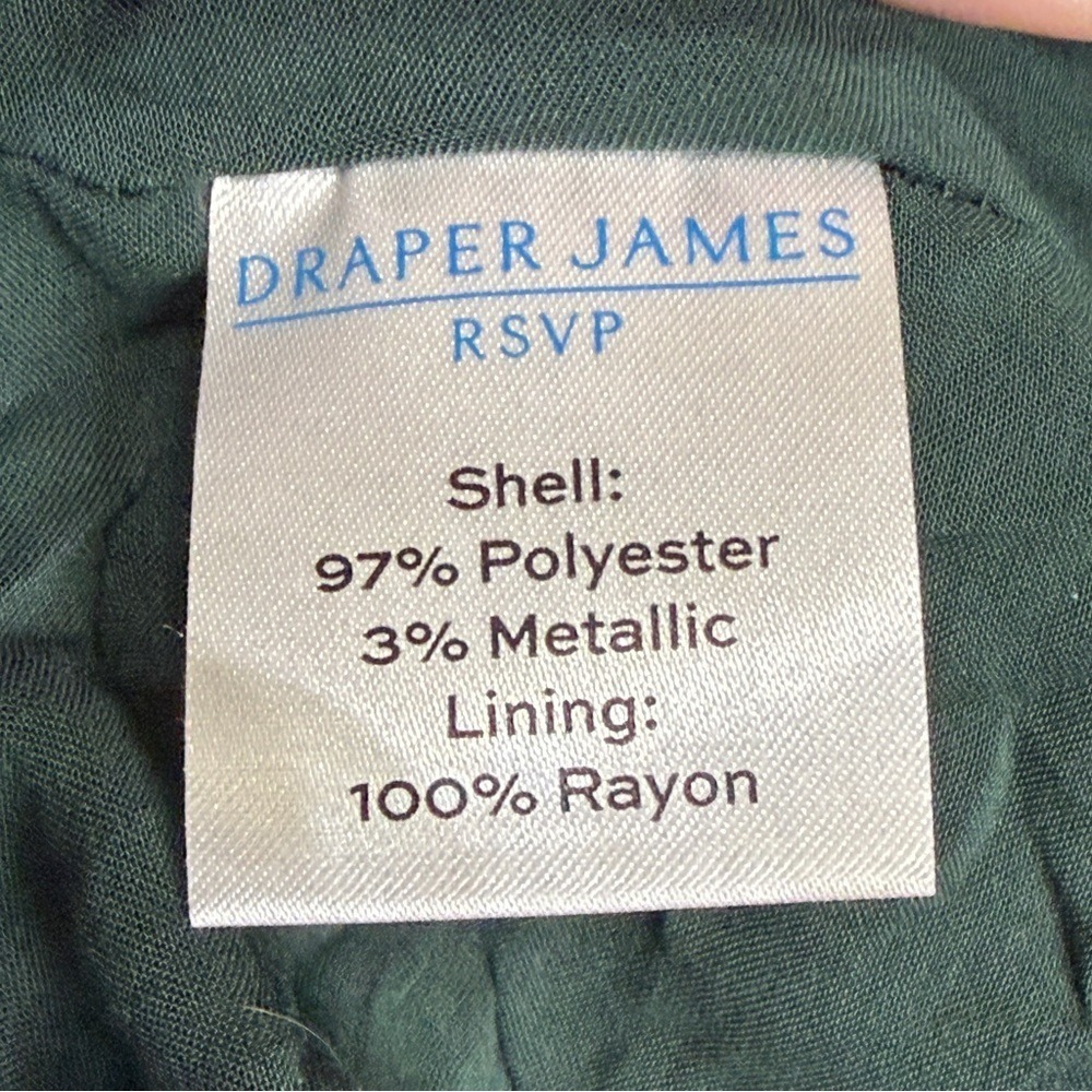 DRAPER JAMES RSVP Dark Green Chiffon Floral Smocked Long-Sleeve Midi Dress, XXL - Picture 11 of 12